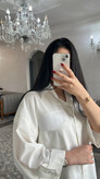 شومیز زنانه لنین سفیدفری سایز